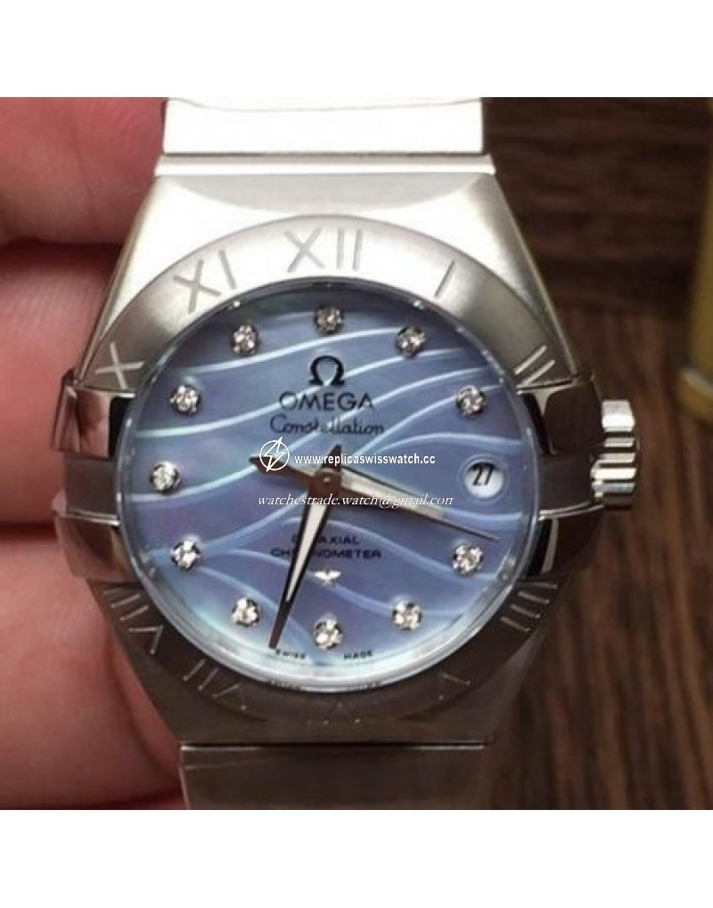 Omega Constellation Double Eagle Lady 27MM Stainless Steel Blue 